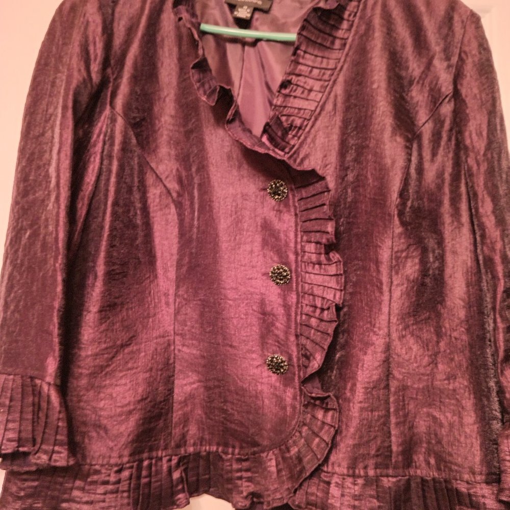 R & M Richards WINE COLORED DRESSY TOP